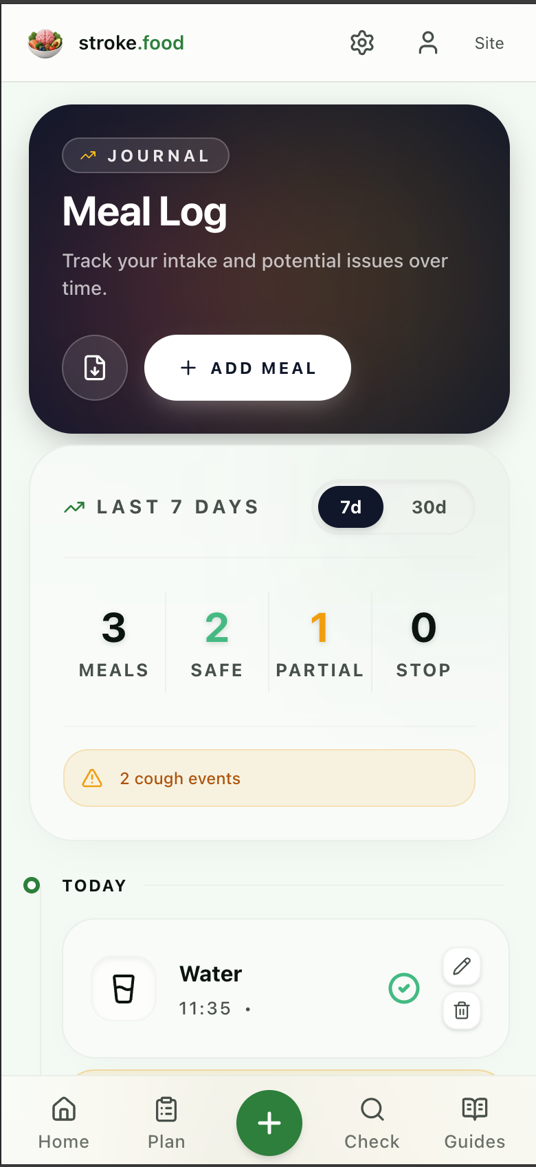 Meal log